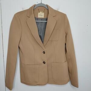 Elie Elie Tahari Blazer Womens 6 Tan Neutral Capsule Corpcore Career Staple